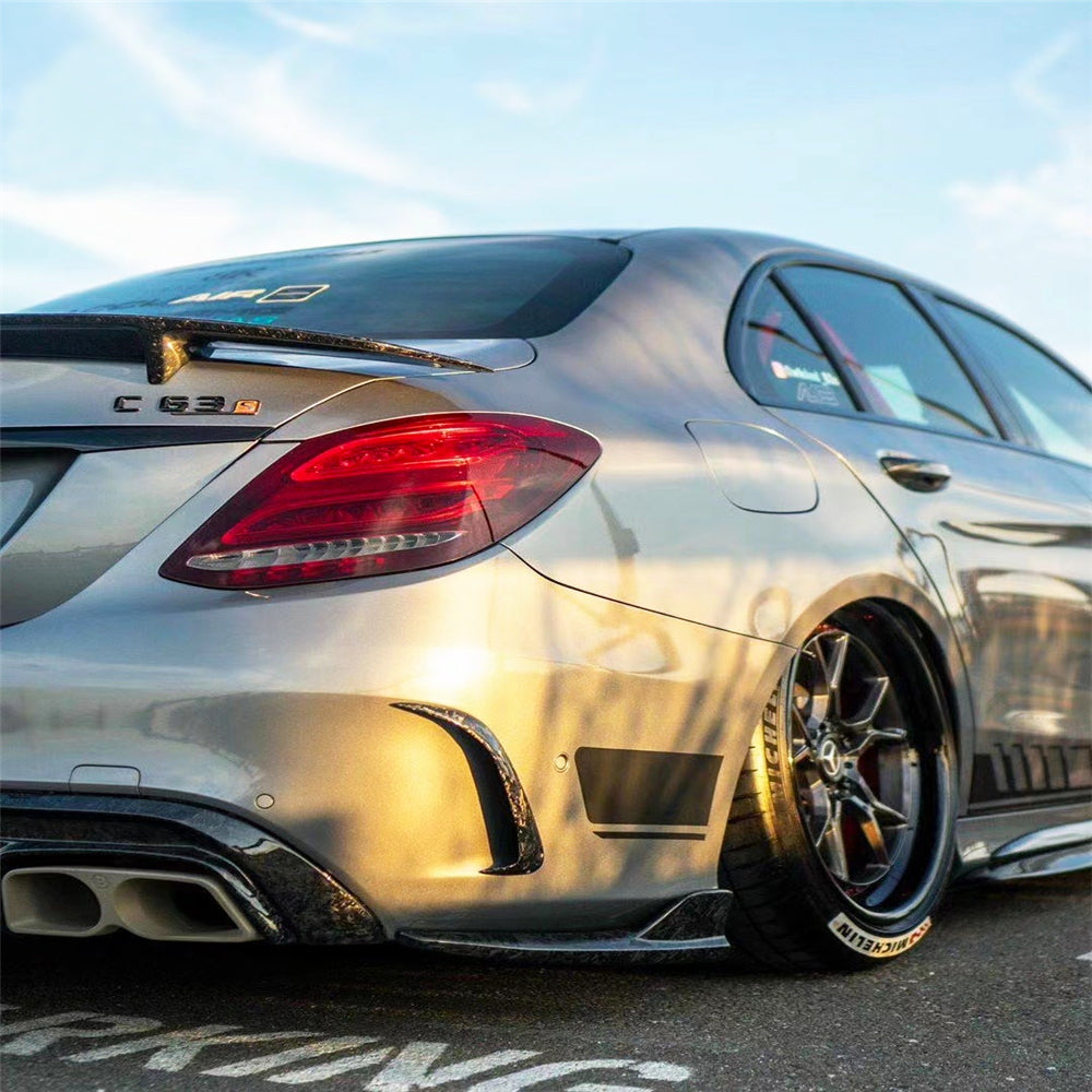 Forged Carbon Fiber Body Kit (For C63 S AMG) - Front Lip, Front Vent, Rear Diffuser, Side Skirt, Side Mirror Cover, Rear Bumper Lips & Rear Spoiler