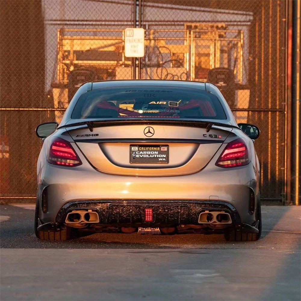 Forged Carbon Fiber Body Kit (For C63 S AMG) - Front Lip, Front Vent, Rear Diffuser, Side Skirt, Side Mirror Cover, Rear Bumper Lips & Rear Spoiler