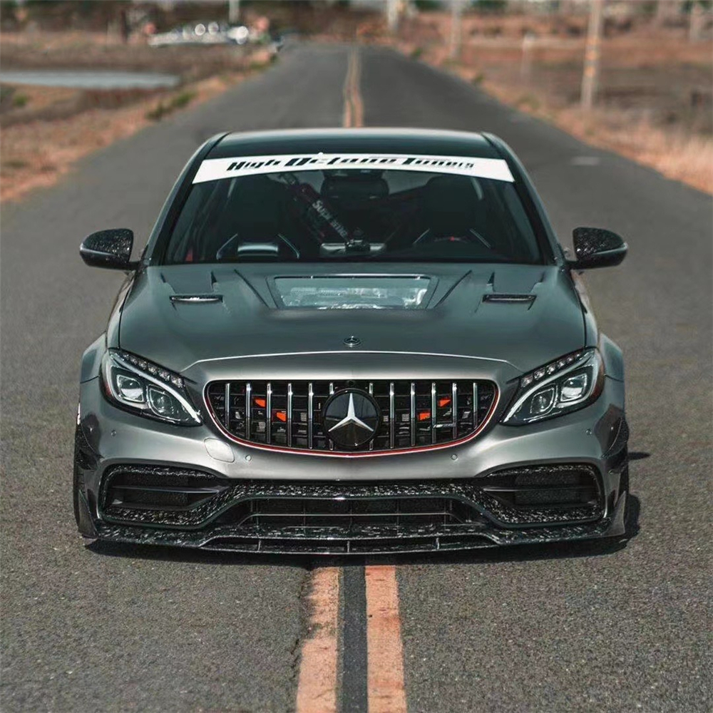 Forged Carbon Fiber Body Kit (For C63 S AMG) - Front Lip, Front Vent