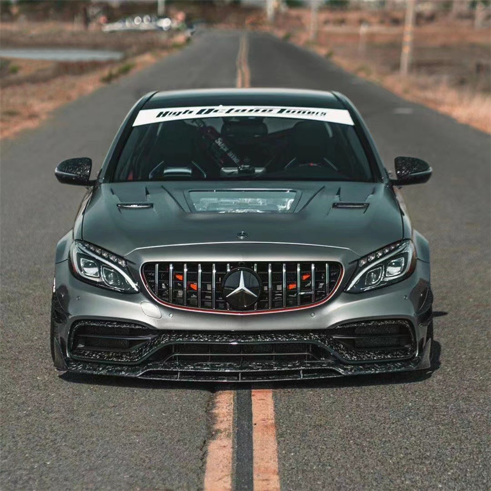 Forged Carbon Fiber Body Kit (For C63 S AMG) - Front Lip, Front Vent, Rear Diffuser, Side Skirt, Side Mirror Cover, Rear Bumper Lips & Rear Spoiler