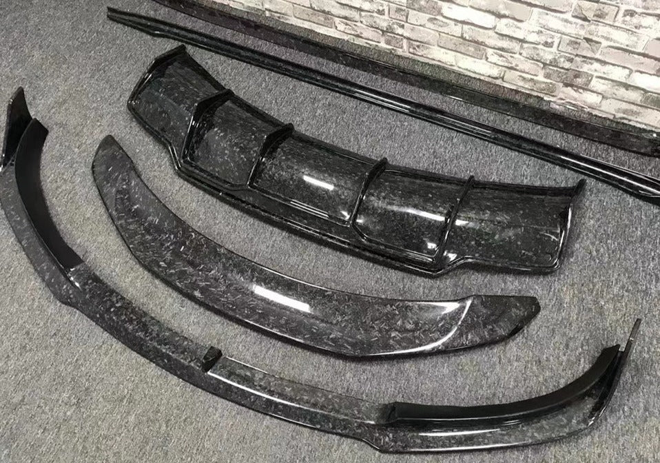 Forged Carbon Fiber Front Lip, Rear Diffuser, Side Lip & Rear Spoiler (For Tesla Model 3)