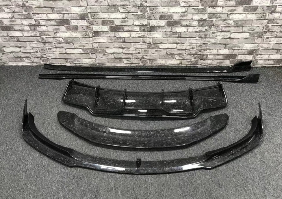 Forged Carbon Fiber Front Lip, Rear Diffuser, Side Lip & Rear Spoiler (For Tesla Model 3)