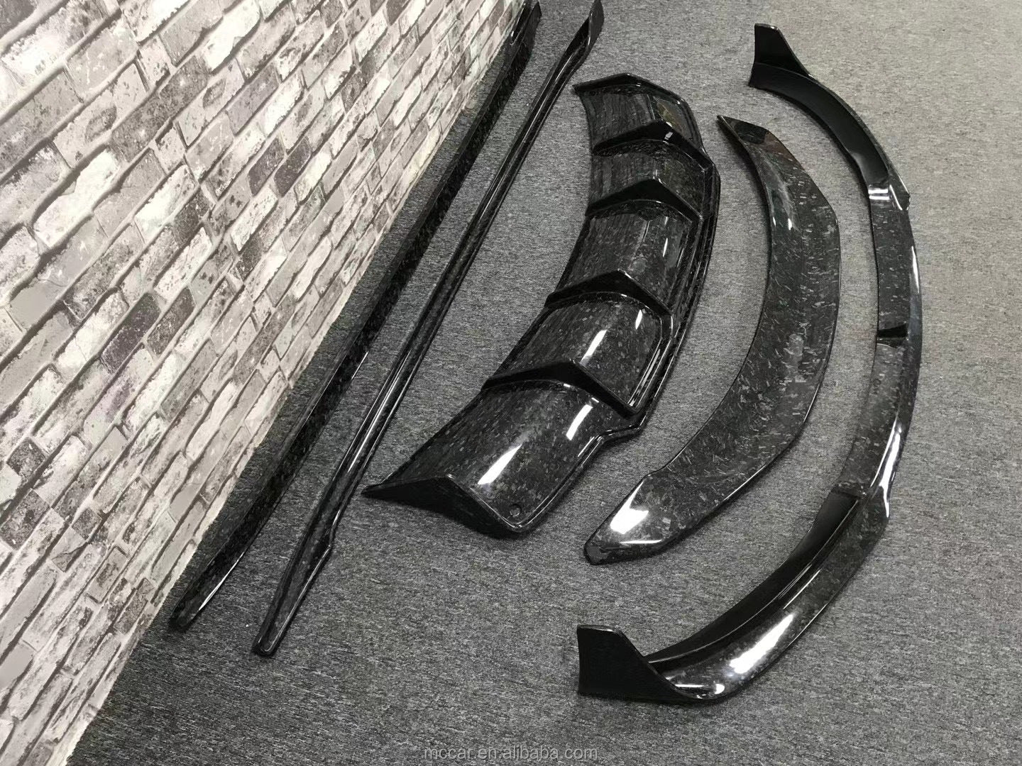 Forged Carbon Fiber Front Lip, Rear Diffuser, Side Lip & Rear Spoiler (For Tesla Model 3)