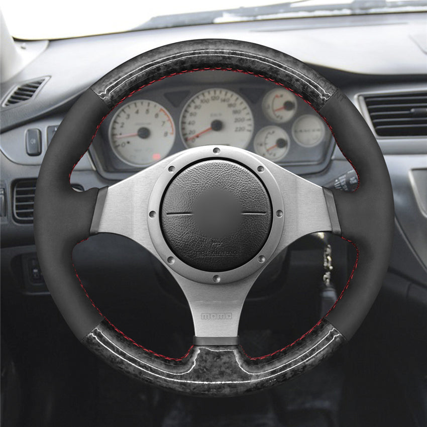 Forged Carbon Suede Steering Wheel Cover (For Mitsubishi Lancer Evolution EVO 7 8 9 2003-2007)